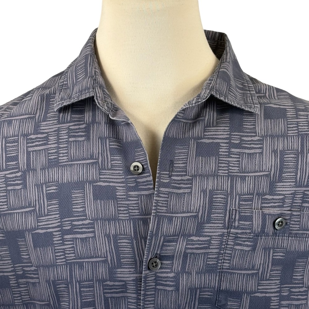 Tommy Bahama Island Zone Mens XL Silk Blend Short Sleeve Button Up Shirt Blue - Picture 2 of 8